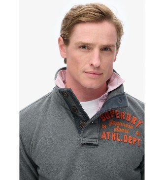 Superdry Vintage Athletic Henley grau Sweatshirt