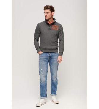 Superdry Felpa grigia Henley vintage atletica