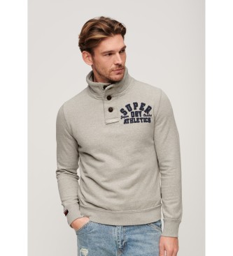 Superdry Vintage Athletic Henley sweat-shirt gris