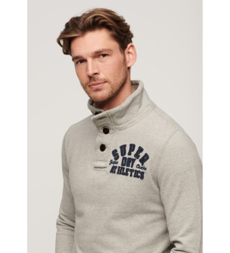 Superdry Vintage Athletic Henley grau Sweatshirt