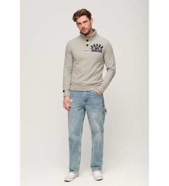 Superdry Vintage Athletic Henley grijs sweatshirt