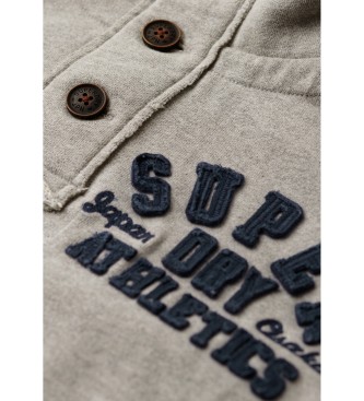 Superdry Vintage športna majica Henley sive barve