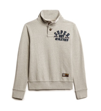 Superdry Vintage Athletic Henley grey sweatshirt