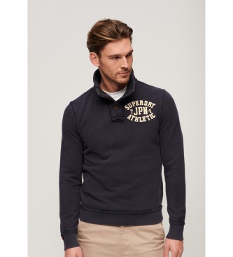 Superdry Vintage Athletic Henley sweatshirt i marinbl