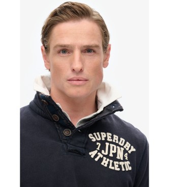 Superdry Camisola Vintage Athletic Henley azul-marinho