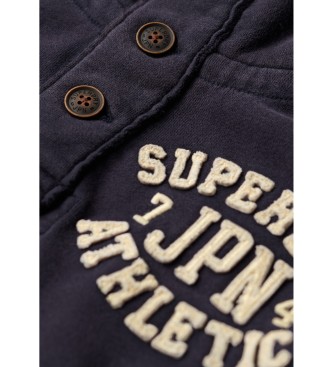 Superdry Vintage Athletic Henley sweat-shirt marine