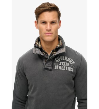 Superdry Sudadera Vintage Athletic Henley gris