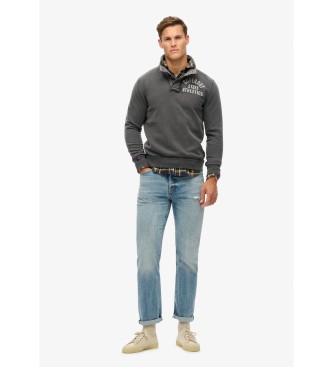 Superdry Vintage Athletic Henley sweat-shirt gris