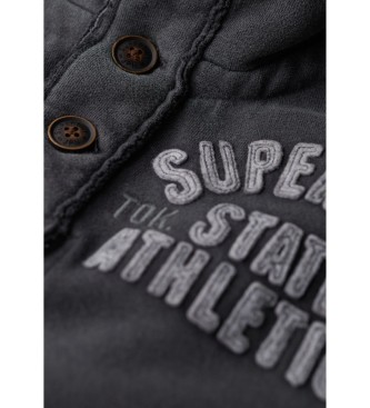 Superdry Vintage Athletic Henley grau Sweatshirt