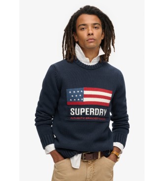 Superdry Vintage Athletic Marineblauer Pullover