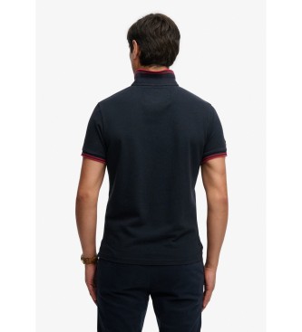 Superdry Vintage Athletic Patch navy polo shirt