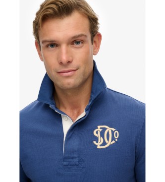 Superdry Vintage Athletic Rugby blue polo shirt