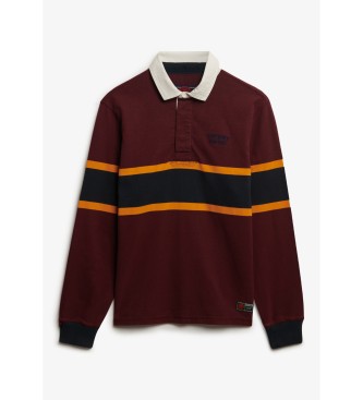 Superdry PoloVintage Athletic Stripe Rugby maroon