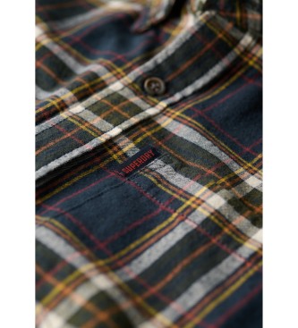 Superdry Camisa de algodo orgnico em xadrez vintage da marinha