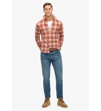 Superdry Orange vintage checkered organic cotton shirt