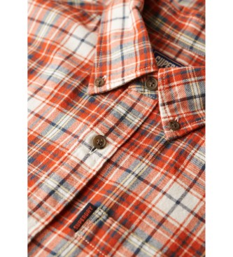 Superdry Camisa de algodn orgnico a cuadros vintage naranja