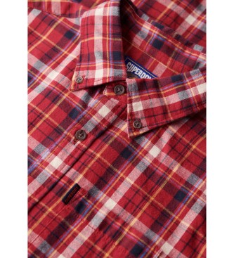 Superdry Camisa de algodo orgnico em algodo axadrezado vermelho vintage