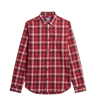 Superdry Camicia rossa in cotone organico scozzese vintage