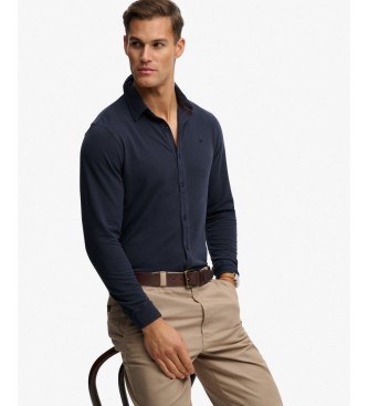 Superdry Vintage Destroy Navy Pique Shirt