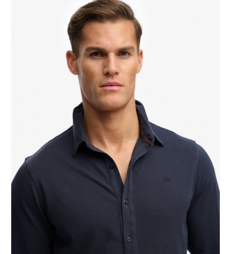 Superdry Vintage Destroy Navy Pique Shirt