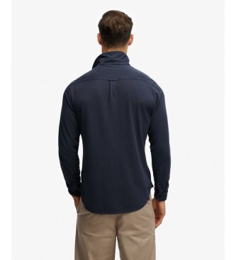 Superdry Vintage Destroy Navy Pique Shirt