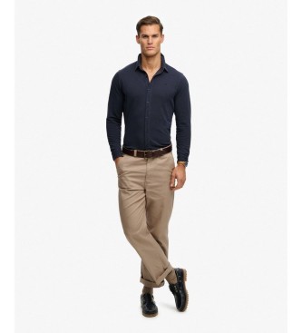 Superdry Vintage Destroy Navy Pique Shirt