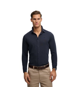 Superdry Vintage Destroy Navy Pique Shirt