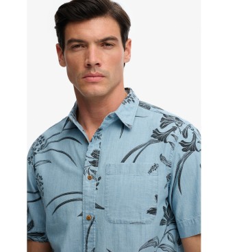 Superdry Camisa Vintage Loom manga curta azul