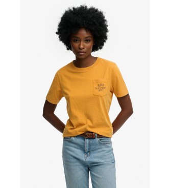 Superdry Camiseta Vintage Prep Pocket amarillo