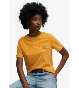 Superdry Camiseta Vintage Prep Pocket amarillo