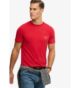 Superdry Vintage majica Prep rdeča