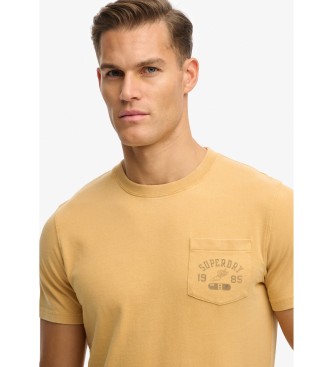 Superdry Majica Vintage Prep z gorčično barvo