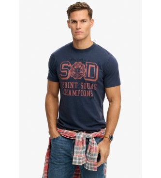 Superdry Sproščena majica Vintage Prep v mornariški barvi