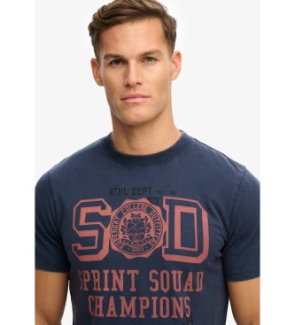 Superdry Sproščena majica Vintage Prep v mornariški barvi