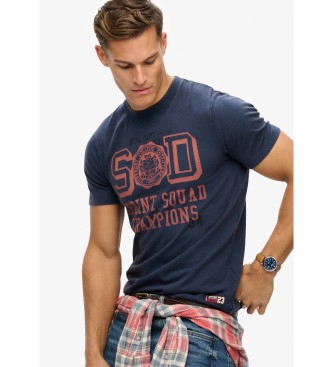 Superdry Sproščena majica Vintage Prep v mornariški barvi