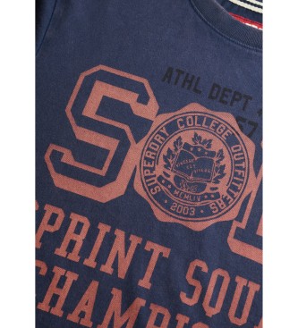 Superdry Sproščena majica Vintage Prep v mornariški barvi