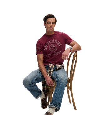 Superdry Camiseta Vintage Relaxed burdeos