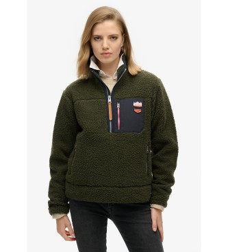 Superdry Vintage Retro half-zip fleece green