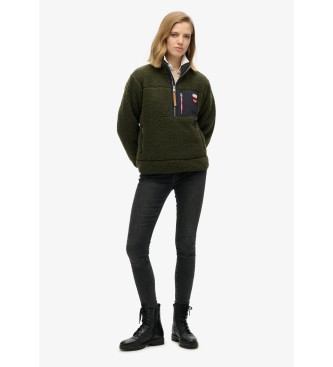 Superdry Vintage Retro half-zip fleece green