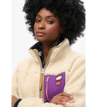 Superdry Vintage Retro bege com meio fecho de correr