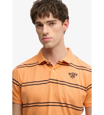 Superdry Vintage Stripe orange polo shirt