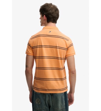 Superdry Vintage Stripe orange polo shirt