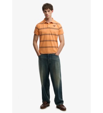 Superdry Vintage Stripe orange polo shirt