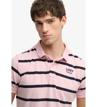 Superdry Vintage Stripe pink polo shirt