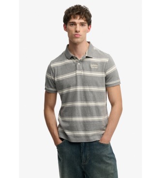 Superdry Vintage Stripe grey polo shirt