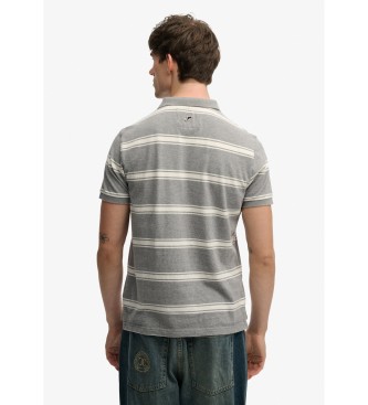 Superdry Vintage Stripe grey polo shirt