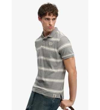 Superdry Vintage Stripe grey polo shirt