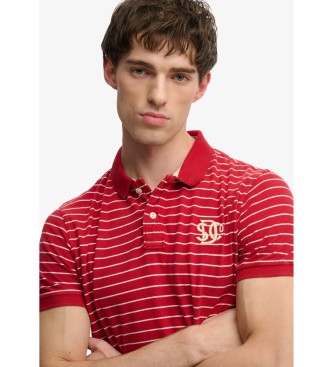 Superdry Vintage Stripe red polo shirt