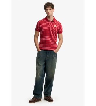 Superdry Vintage Stripe red polo shirt