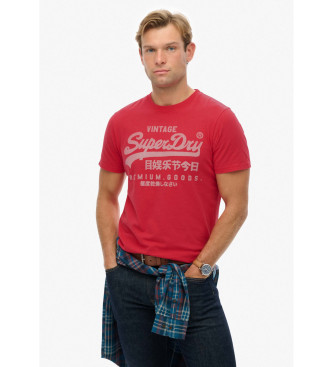 Superdry Klasična majica z logotipom Vintage rdeča